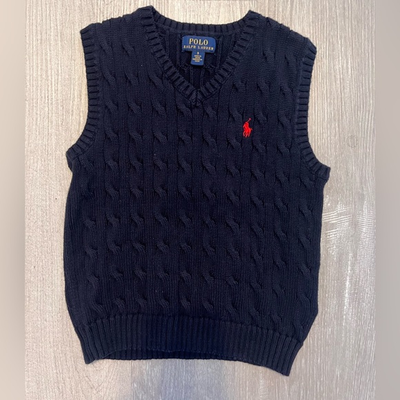 Polo Ralph Lauren Little Boys Cable Knit Cotton Vest - Picture 3 of 4